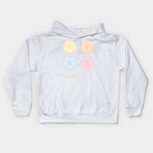 Colorful Sand Dollar Illustration Set Kids Hoodie